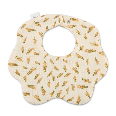 Infant Custom Baby Bibs Comfortable Muslin Cotton Baby Drool Bib 360' Washable Petal Baby Bib