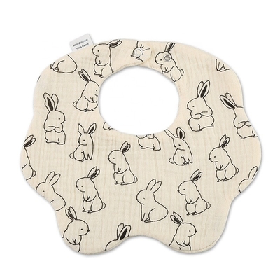 Muslin fabric Wholesale Customized Printed Feeding Cotton Fabric Baby Bibs