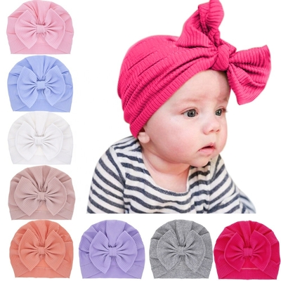 Newborn Baby Hospital Hats with Bowknot Toddler Infant Hat Baby Beanie hat