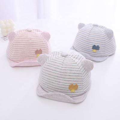 Summer Cotton Baby Hats Cute Casual Striped Soft Eaves Baseball Cap Baby Boy Beret Baby Girls Sun Hat