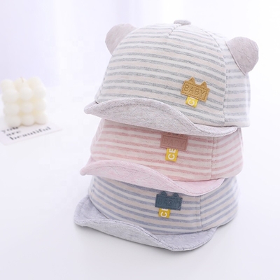 Summer Cotton Baby Hats Cute Casual Striped Soft Eaves Baseball Cap Baby Boy Beret Baby Girls Sun Hat