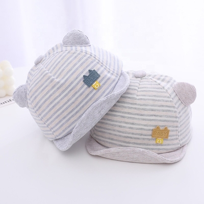 Summer Cotton Baby Hats Cute Casual Striped Soft Eaves Baseball Cap Baby Boy Beret Baby Girls Sun Hat
