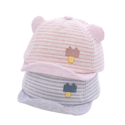 Summer Cotton Baby Hats Cute Casual Striped Soft Eaves Baseball Cap Baby Boy Beret Baby Girls Sun Hat