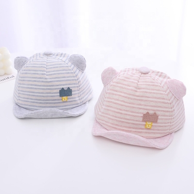 Summer Cotton Baby Hats Cute Casual Striped Soft Eaves Baseball Cap Baby Boy Beret Baby Girls Sun Hat