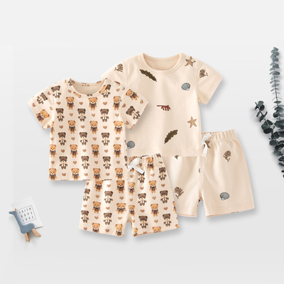 Wholesale 100% Organic Cotton Baby Clothing Set, Summer Baby Set, Baby Summer Clothes