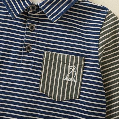 Wholesale baby boy clothing long sleeve 100% cotton polo t-shirt for kids baby stripe school uniform polo boys t-shirts