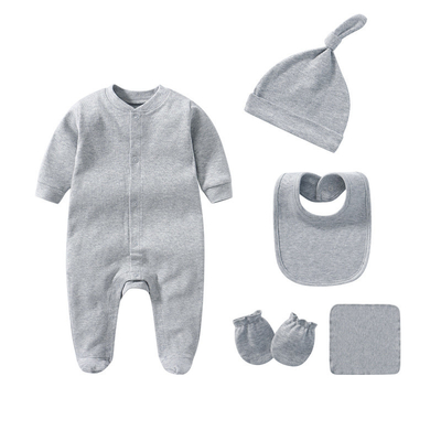 wholesale new born Infant baby baby clothes 5pcs romper pants bib sock Newborn Baby Outfit Gift Set