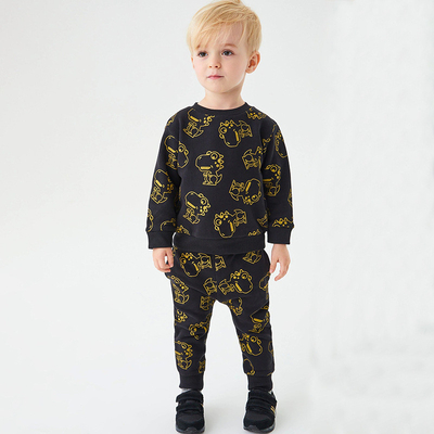 Hot Sale Toddler Boy Suit Clothes 100% Cotton Kids Clothing Fleece Sweatshirt Two Piece Sets Toddler boy clothing sets