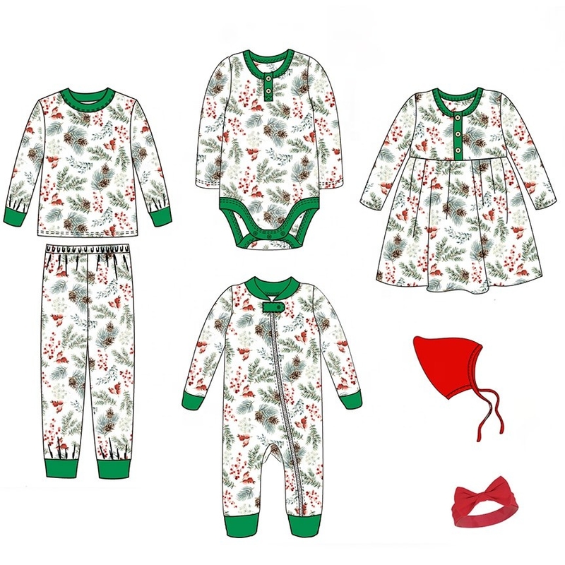 Customized children's Christmas pajamas wholesale Christmas homewear set baby clothes cotton kids clothing