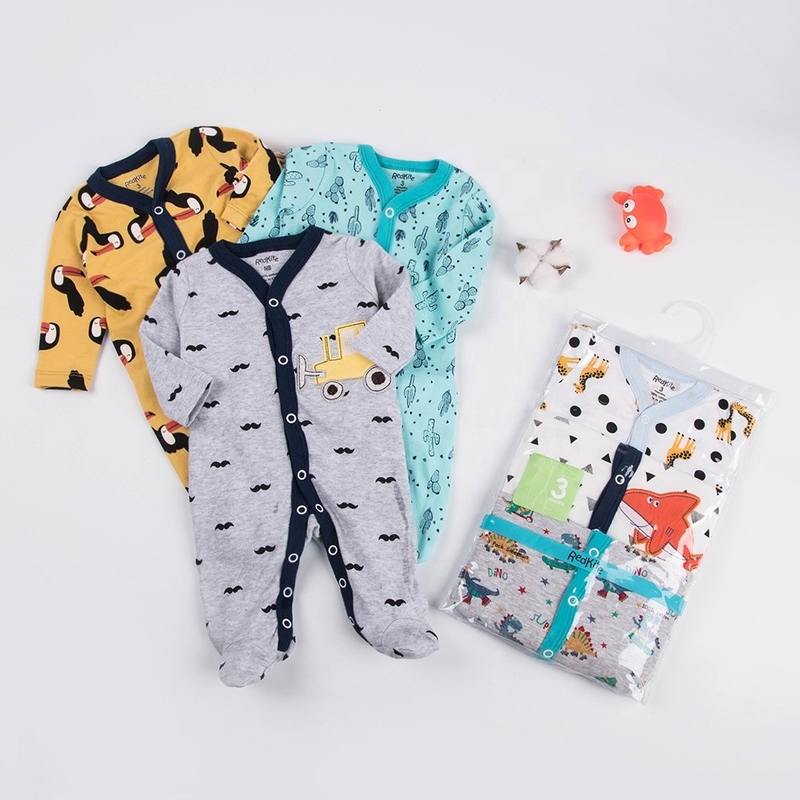 Autumn new baby long sleeve bodysuits Baby Girl Boy cartoon bodysuits cotton 0-2 Years baby Rompers 3pcs set