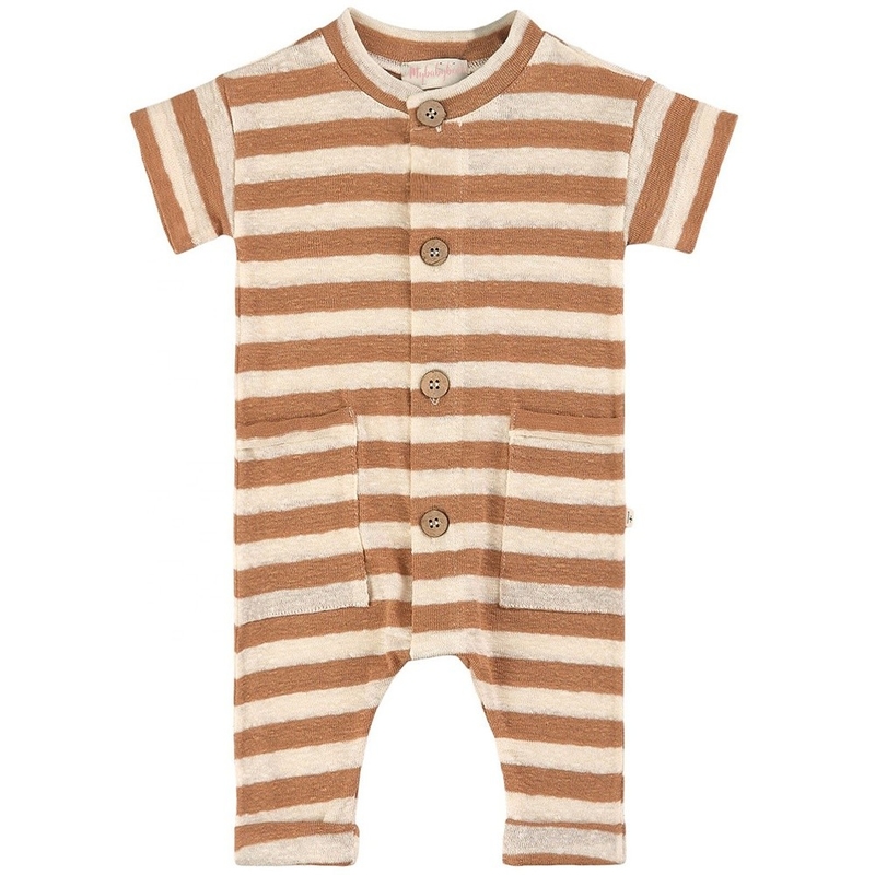 Hot sale Wooden Buttons Cotton Stripe Knitted Newborn Toddler baby rompers