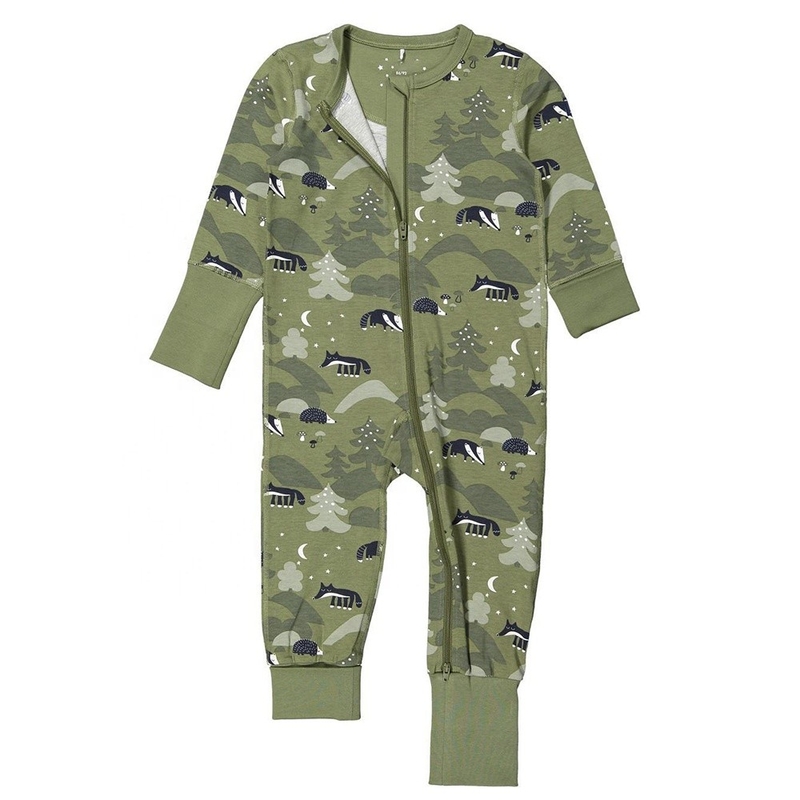 Wholesale Long Sleeves Baby Romper Custom Bamboo Cotton Baby Pajamas