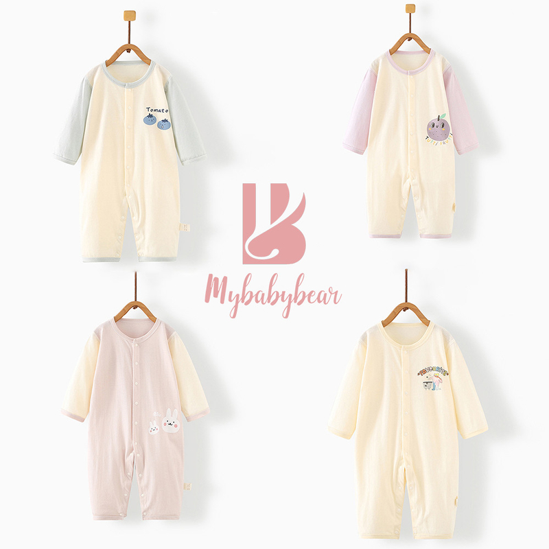 OEM ODM factory 100% Cotton Long Sleeve Unisex Baby Clothing Customized Logo Infant Baby Rompers