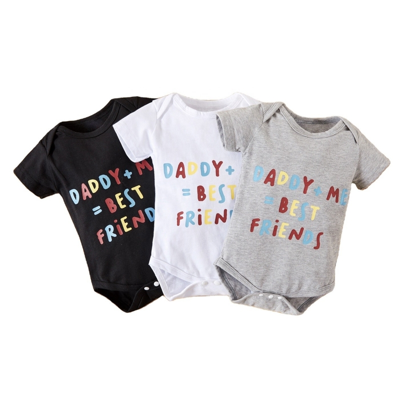 Factory Price In Stock And Customized 100% Cotton Short Sleeeves and Legs Baby Romper Bodysuit Baby Clothes