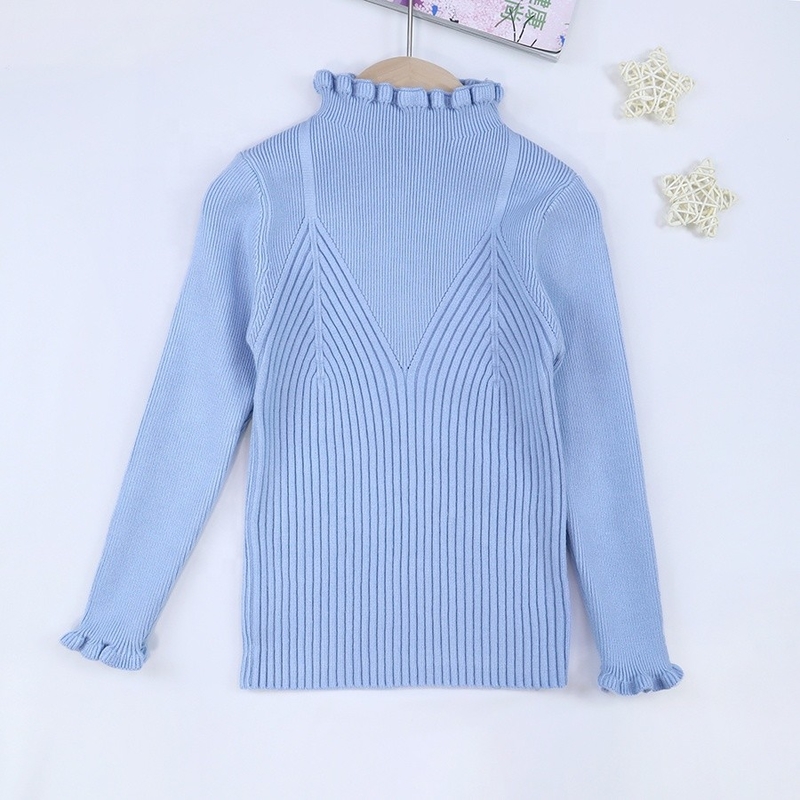 Custom Winter Baby Kids Rib Knitted Sweaters Baby Girl Boy Pullover Children Jumper Warm Slim Fit Rib Knitted Baby Sweater