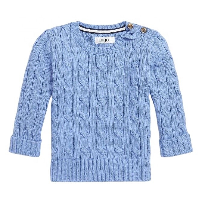 2023 Winter customized Color Cable knitting Baby Boy Clothes Pullover Baby Sweater clothes kids