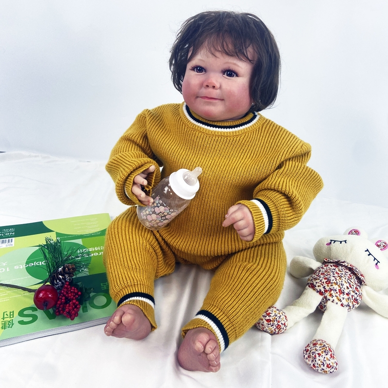 Unisex stripe knitted baby clothes set long sleeve knit baby girl sweater