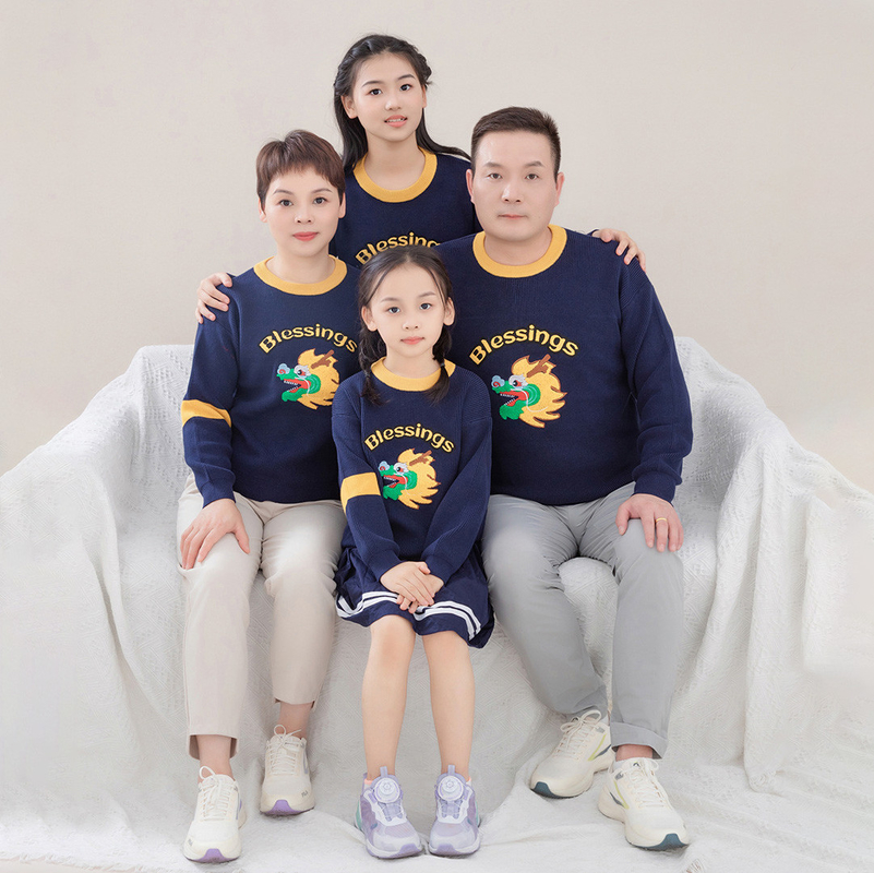 2024 New Design Parent-chilren Sweater with Embroidery Casual Style Preferred by B2B Buyers